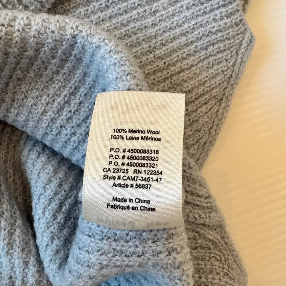 Aritzia Wilfred Free Wolter Merino Wool Waffle Knit Sweater Light Blue S Cozy - Picture 5 of 14
